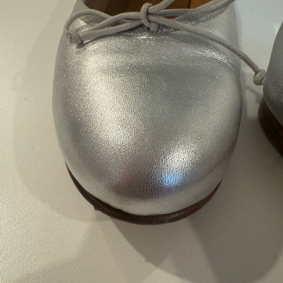 Margaux Metallic Silver Leather Demi ballet flat - Picture 8 of 12
